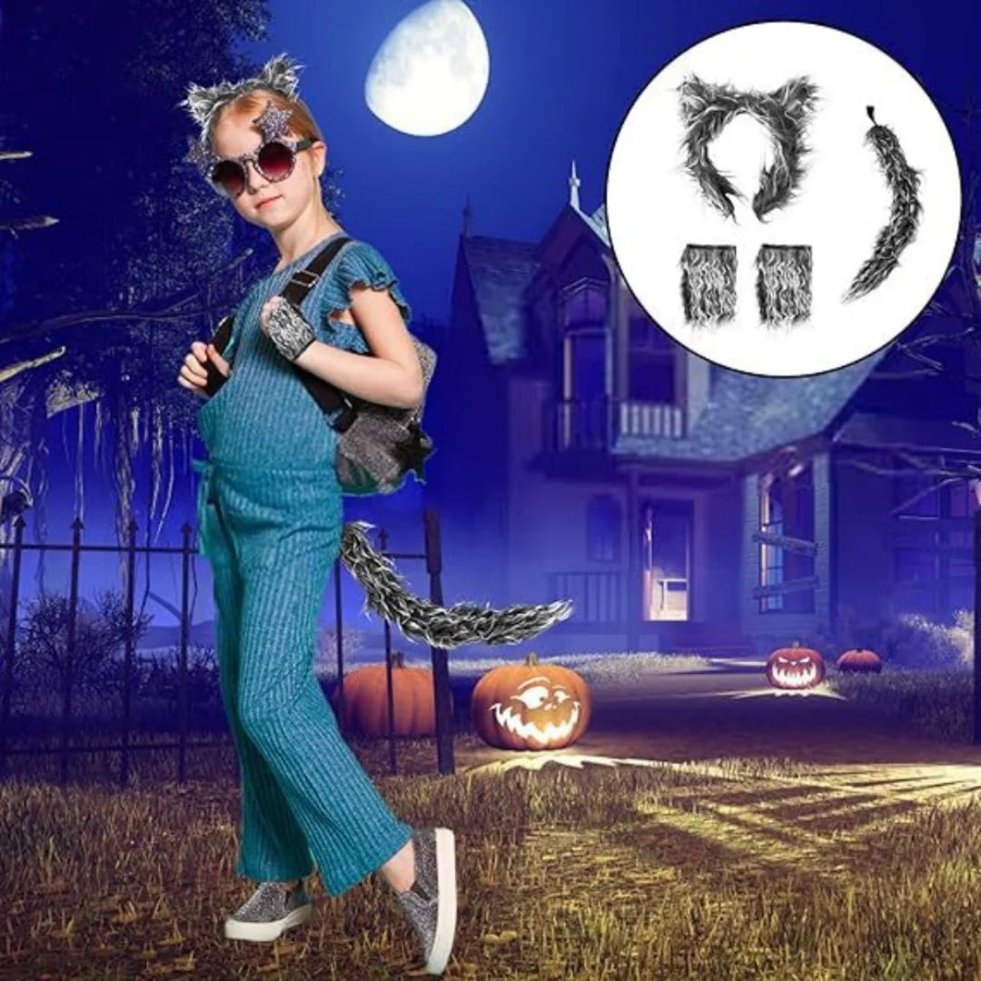 Wolf Costume Halloween Dress-Up Accessories Kit for Adults Kids Gifts Party Props Headwear Accessories Oasis Select