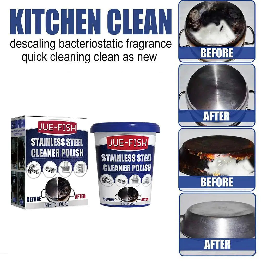 Pot Bottom Cleaner Stainless Steel Cookware Black Rust Clean Oil Descaling Polish Metal Surface Stainless Steel Cleaning Paste Oasis Select