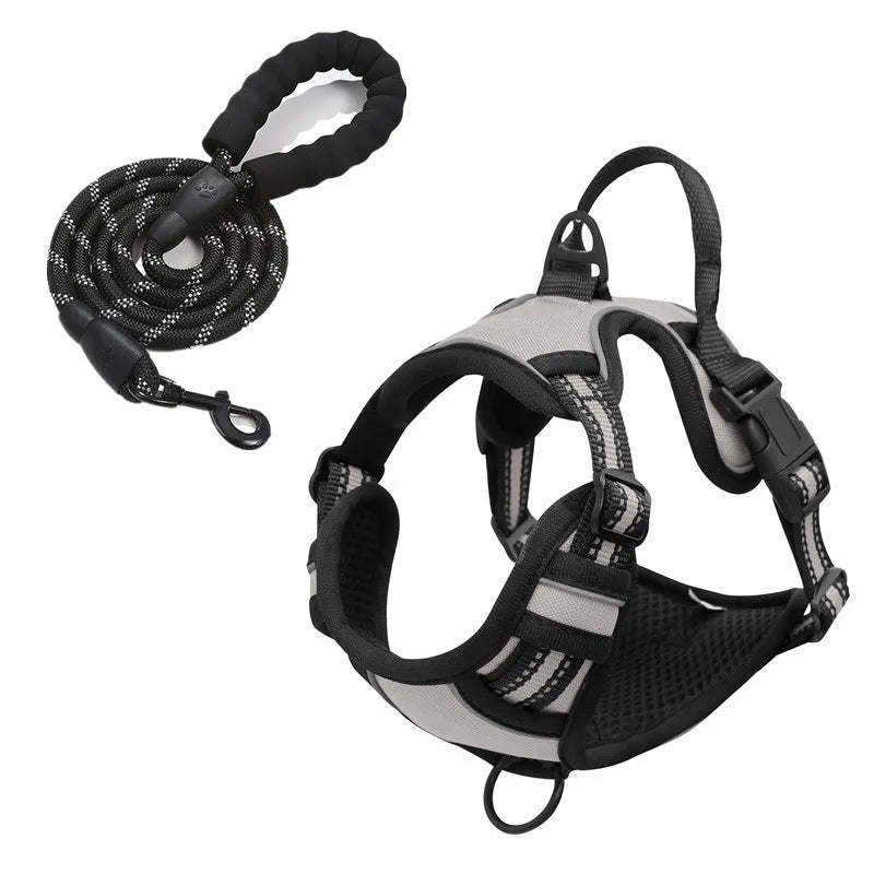 Reflective Shoulder Straps, Large and Medium-sized Dog Chest Straps, Vest Dog Leash Pet Supplies Oasis Select Grey suit XL code