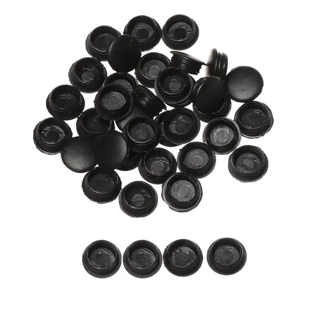 50Pcs Practical Exterior Hole Ornament Hardware Screw Decor Furniture Hole Covers Protective Cap Dust Plug Stopper Oasis Select 15mm-black