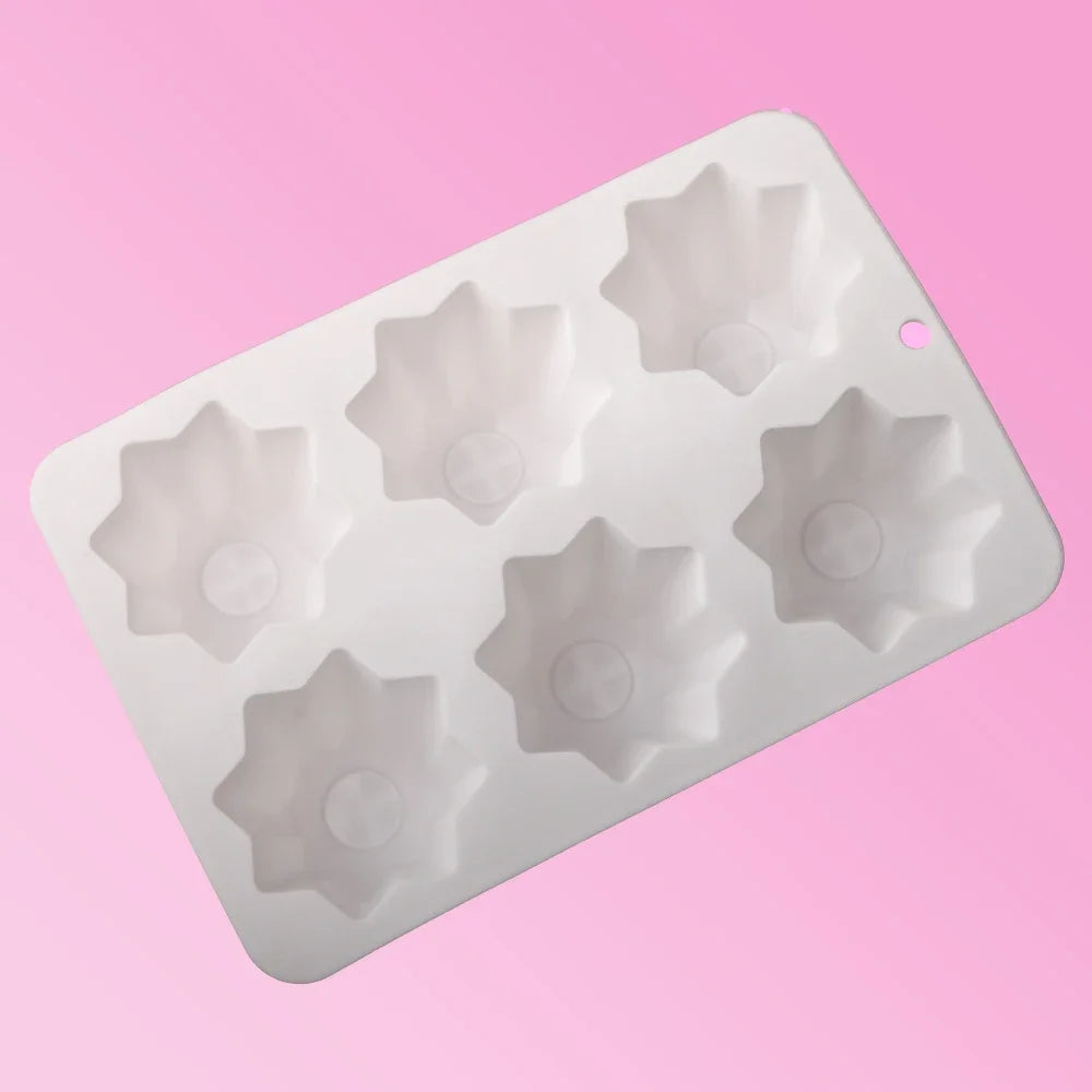 6-Cell 8-Corner Pandolo Shaped Silicone Cake Mold Christmas Dessert Making Tool Mousse Cake Mold Kitchen Baking Supplies Oasis Select