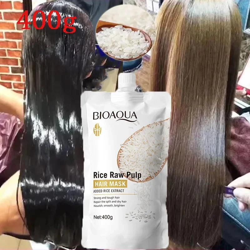 Rice Keratin Hair Mask 400g – Smooth, Soft & Frizz-Free Hair