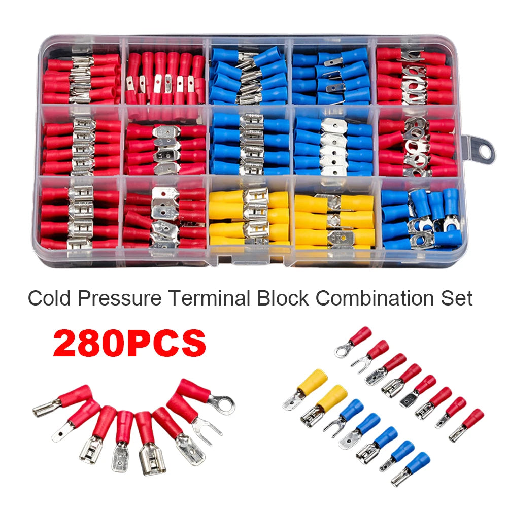 280-Pc Insulated Crimp Terminal Kit – Spade, Ring & Fork Lugs Crimp Terminal Kit Oasis Select
