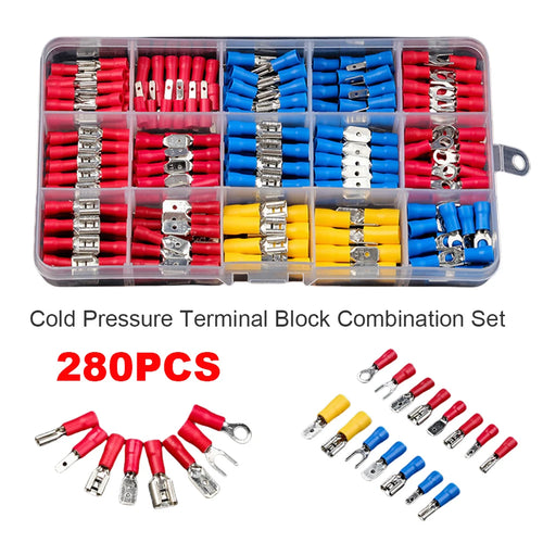 280-Pc Insulated Crimp Terminal Kit – Spade, Ring & Fork Lugs Crimp Terminal Kit Oasis Select