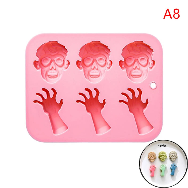 Halloween Silicone Mold – Finger, Heart & Brain for Candy & Choc