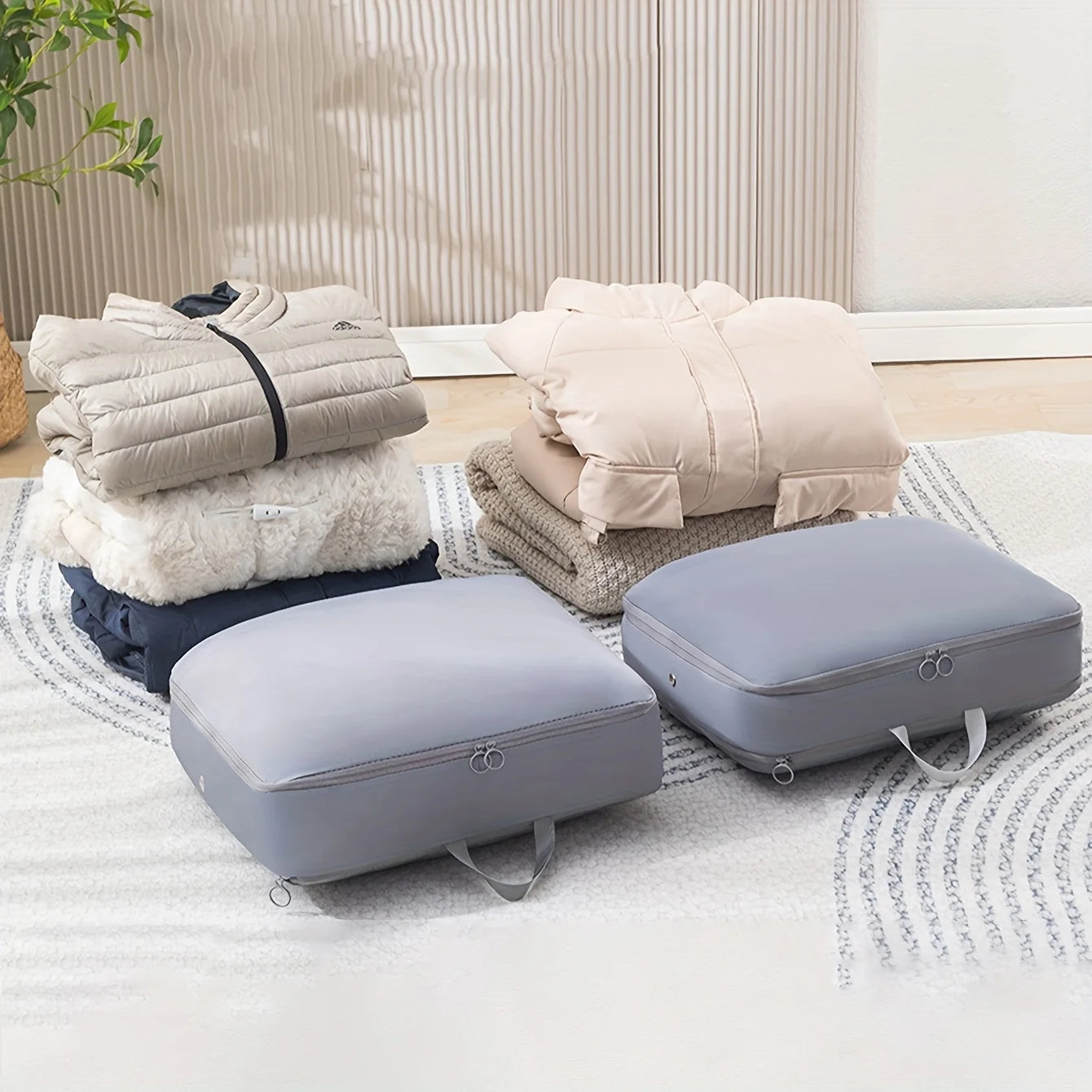 Compression Packing Clothes Down Jacket Cotton Quilt Storage Foldable Super space saving self-compression organizer Oasis Select