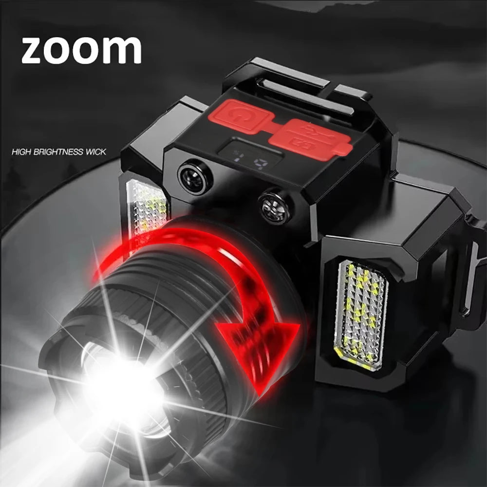ZHIYU T51 1200LM COB LED Motion Sensor Headlamp Rechargeable