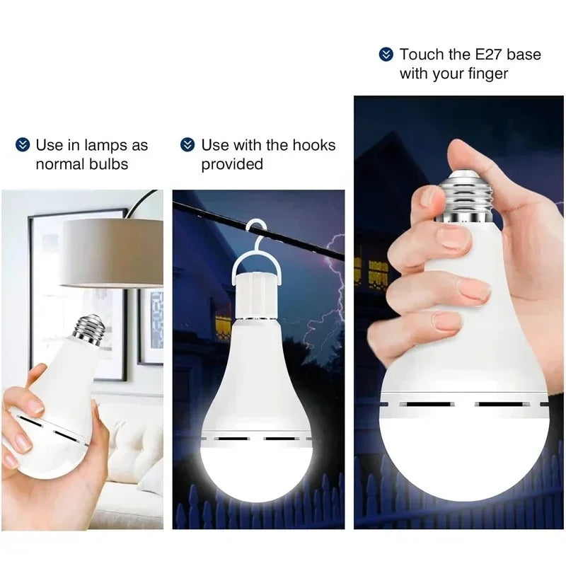 LED Rechargeable Light Flashlight 9w/15w Emergency Bulb Portable Hanging Camping Lamp for Tent Home USE Power Failure Porch Oasis Select