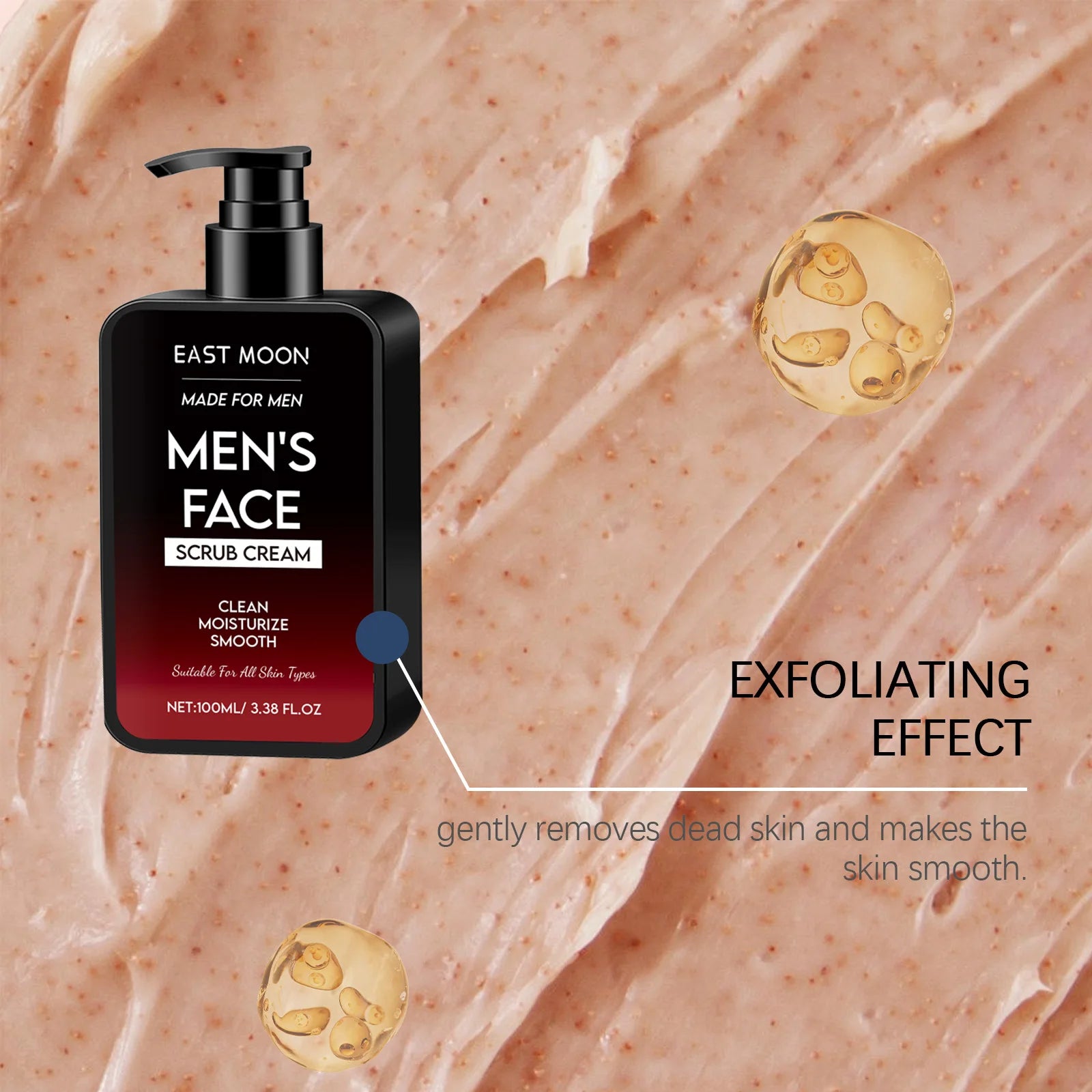 East Moon Men's Face Exfoliating Scrub – Oil Control & Blackhead Men's Face Scrub Oasis Select
