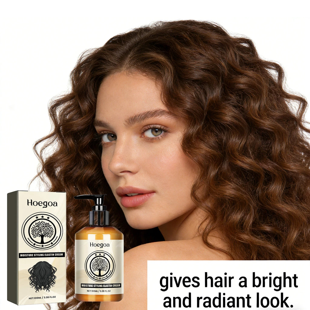 HOEGOA Elastin Curl Cream – Volume, Moisture & Frizz Control Curl Styling Cream Oasis Select