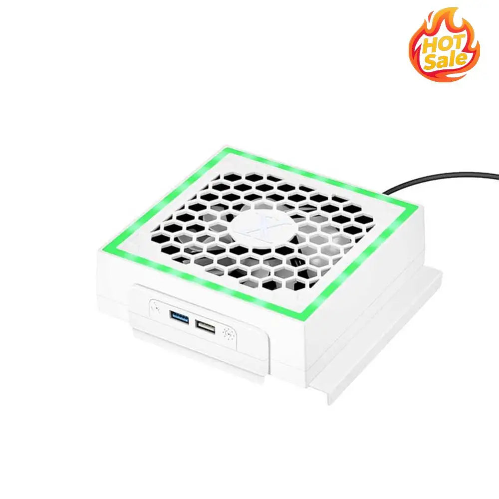 LED Cooling Fan Cooler 3 Gears Adjustable 5V 2.4A Light Strip 7 Lighting Modes Decoration Gaming Accessories for Xbox Series S Oasis Select
