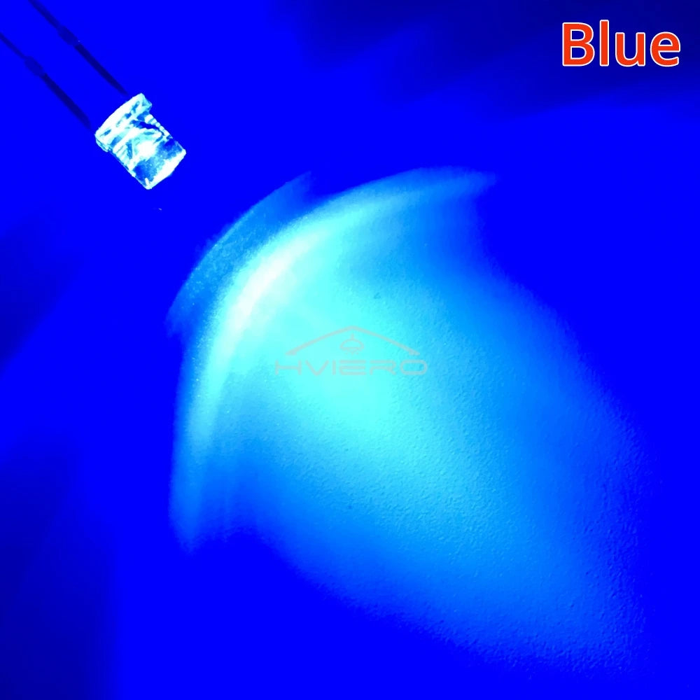 F3 3mm Flat Top LED Diodes 10/20PCS – Ultra Bright Wide Angle
