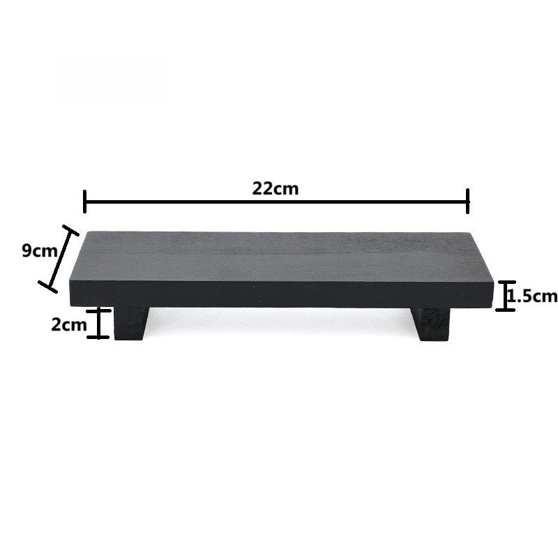 Tray Display Stand Farmhouse Bathroom Decor Wooden Soap Pedestal Riser Kitchen Dish Holder for Vanity Counter Sink Oasis Select black