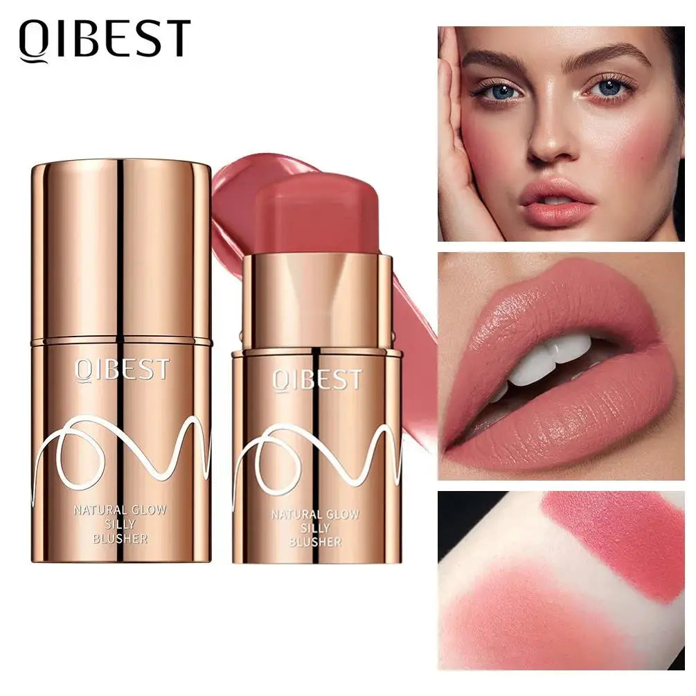 QiBest Cream Blush Stick – 6 Colors, Waterproof, 3-in-1
