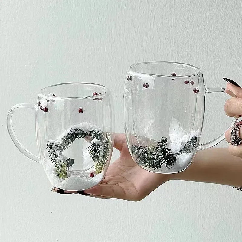 200/350ML Heat Resistant Double Wall Tea Glass Cup Beer Coffee Creative Cold Beverage Transparent Drinkware Festival Gift Cup Oasis Select