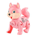 Cute Electric Squirrel Walking Toy with Pulling Leash Flashing Led Light Dynamic Music Interactive Sensory Toy for Kids Oasis Select Pink