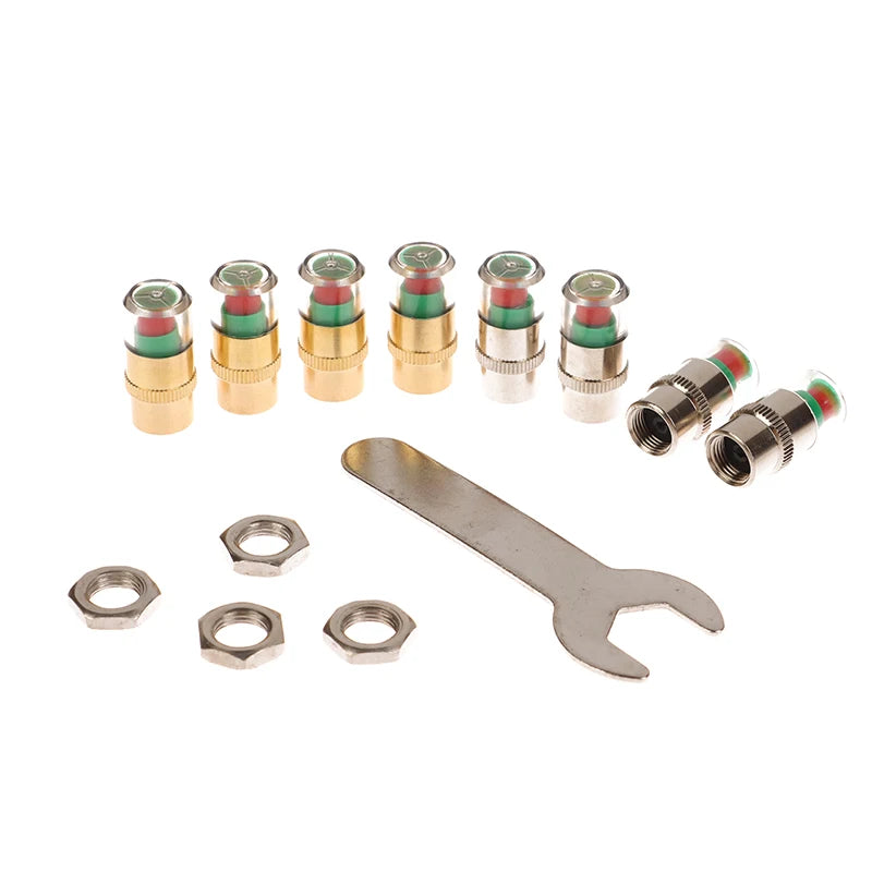 DIY Kit for Car Tyre Pressure Monitoring with Alert Caps and Valve Sensor. Oasis Select