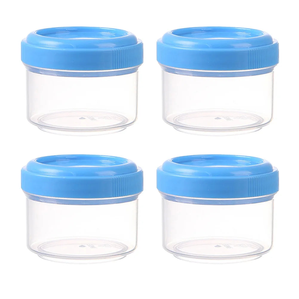 4Pcs 35ml Food Containers With Lids Stackable Plastic Storage Boxes For Sauce Condiment Snacks Kitchen Meal Prep Organization Oasis Select Blue