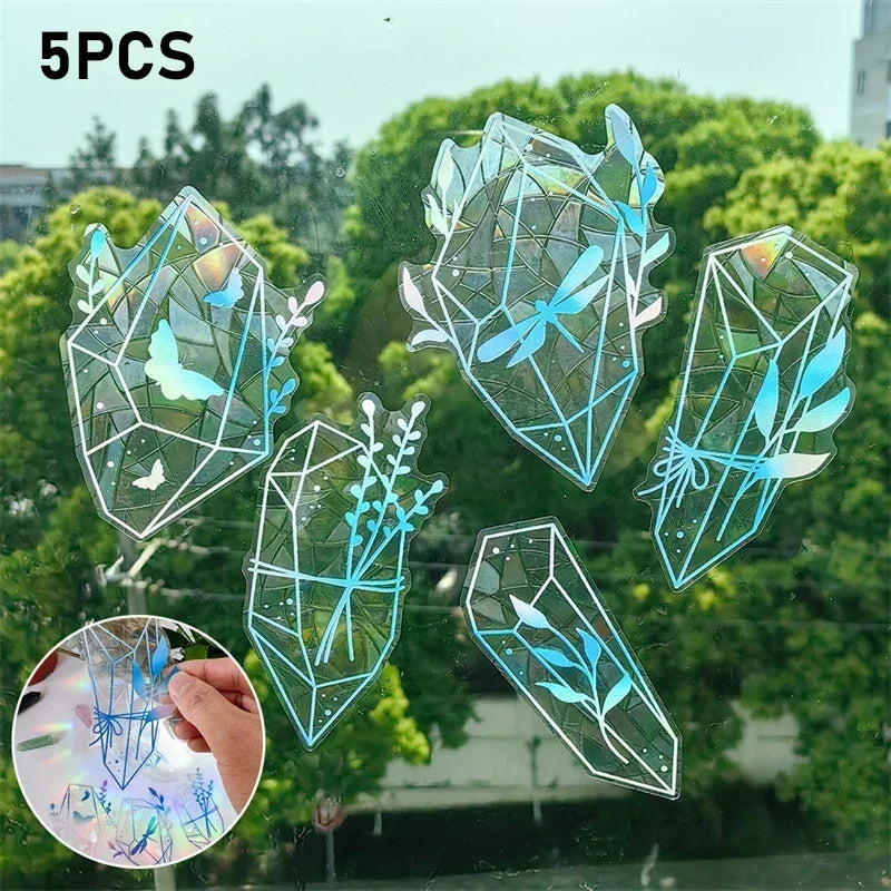 New Rainbow Sun Catcher Wall Stickers Light Catcher PVC Window Film Self Adhesive Decal Motorcycle Sticker PVC Film Home Decor Oasis Select RPS152-5PCS