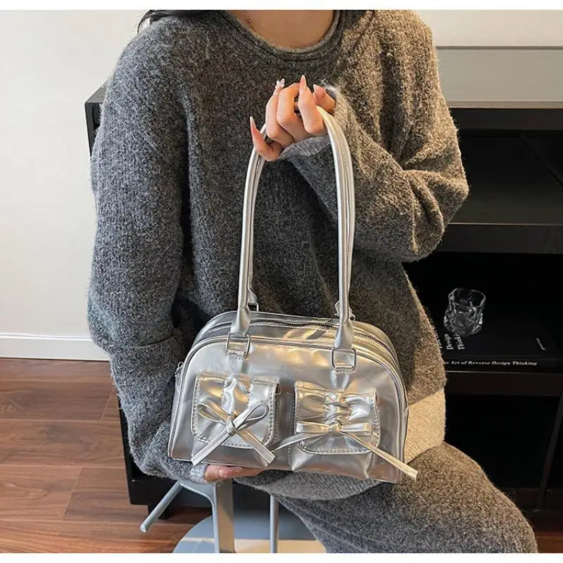 Vintage PU Leather Shoulder Tote Bag | Large Women's Handbag