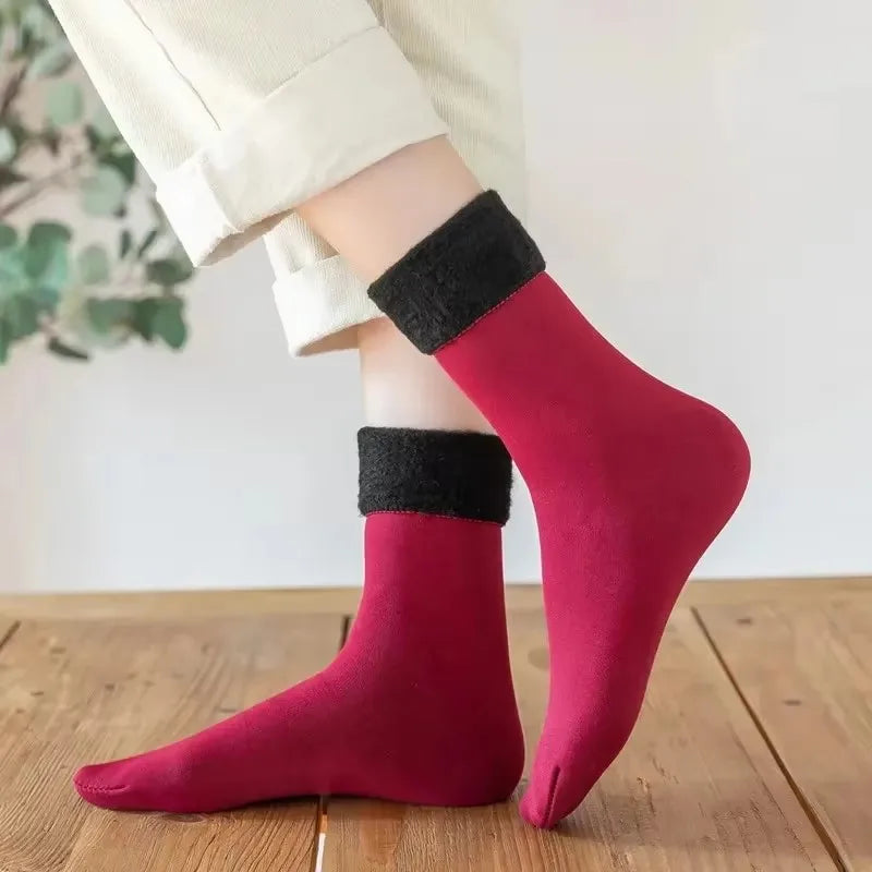 1 3 5pairs Women's Velvet Thick Floor Socks Home Sleeping Winter Warm