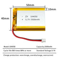 Rechargeable 104050 3.7V Large Capacity 2500mAh Li-Po Battery Lithium Polymer Lipo Cells for GPS MP3 4 5 Driving Recorder Camera Oasis Select 50 PCS