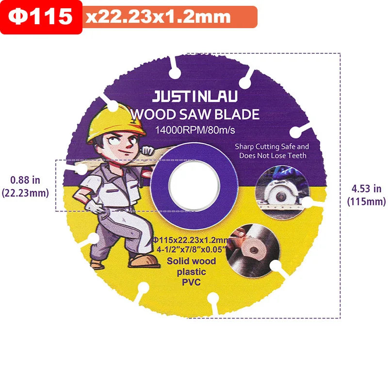 JUSTINLAU 115mm/125mm Circular Saw Blade Wheel Discs For Wood Cutting Carbide Cutting Disc Woodworking Saw Blade Oasis Select 115mm