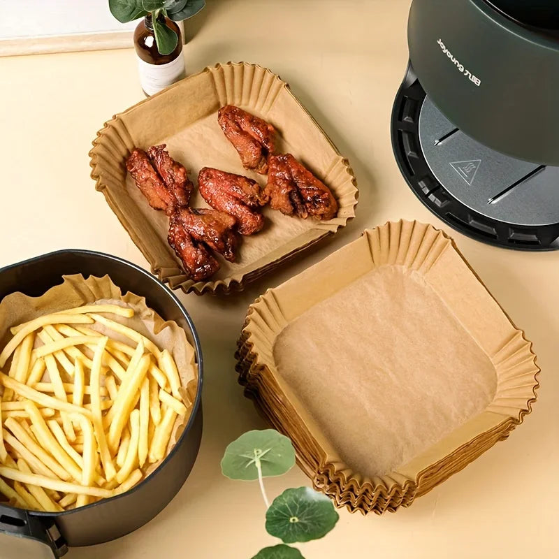 50/100pcs Square Silicone Oil Paper Mini Air Fryer Liner Suitable For Most Air Fryers Non Stick Air Fryer Oasis Select