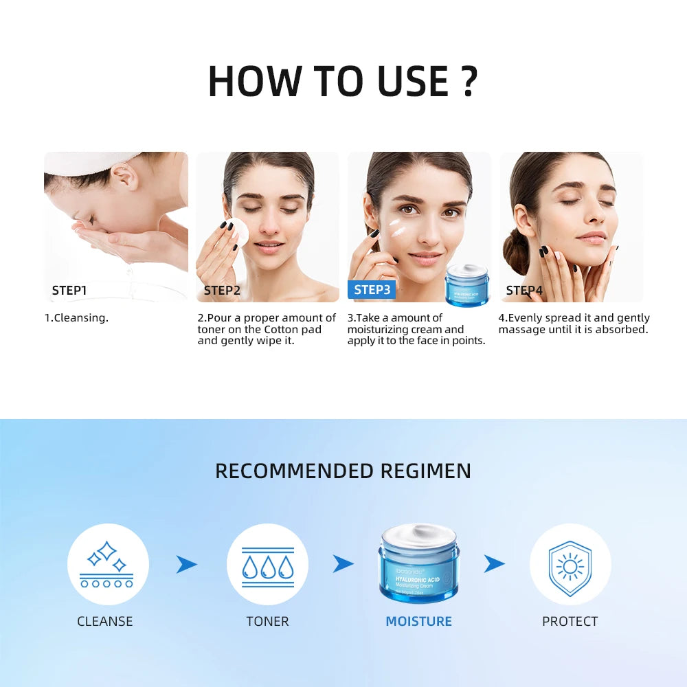 Hyaluronic Acid Moisturizing Cream For Normal-to-dry Skin Moisturizing Nourishing Face Body Men Women Skin Care Products 50ML Oasis Select