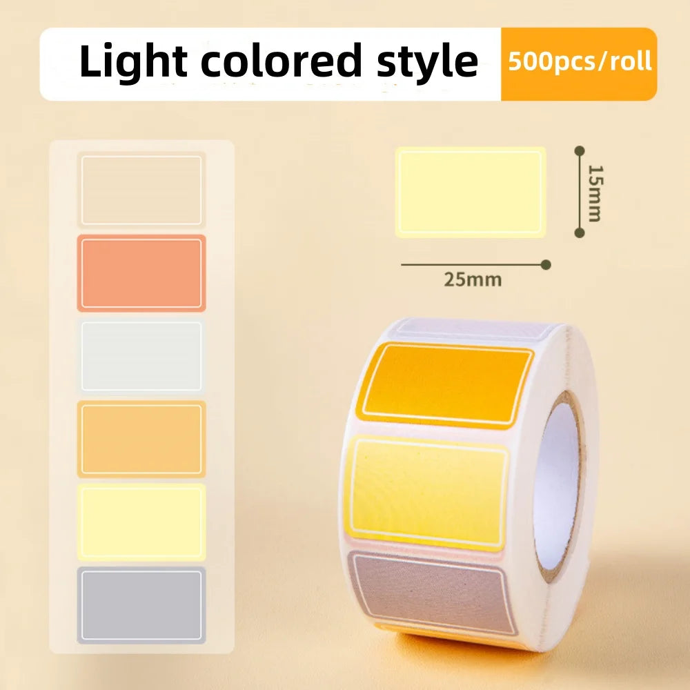 500 Waterproof Colored Labels Stickers Color-Coding Removable Labels Solid Colors Tags for Inventory Address File Classification Oasis Select 1 roll light color