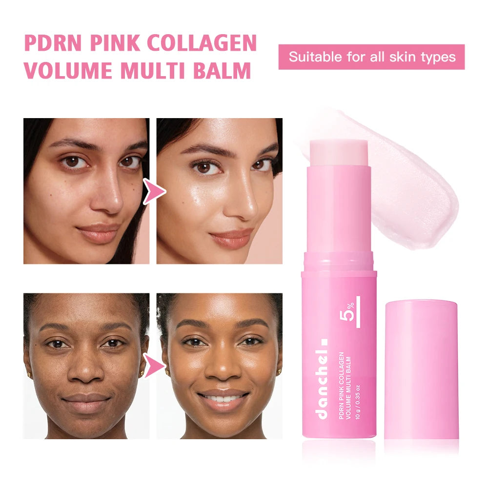 PDRN Pink Collagen Volume Multi Balm Fast Absorbing Smooth & Plump Face Skin Portable Collagen Stick Suitable For All Skin Types Oasis Select