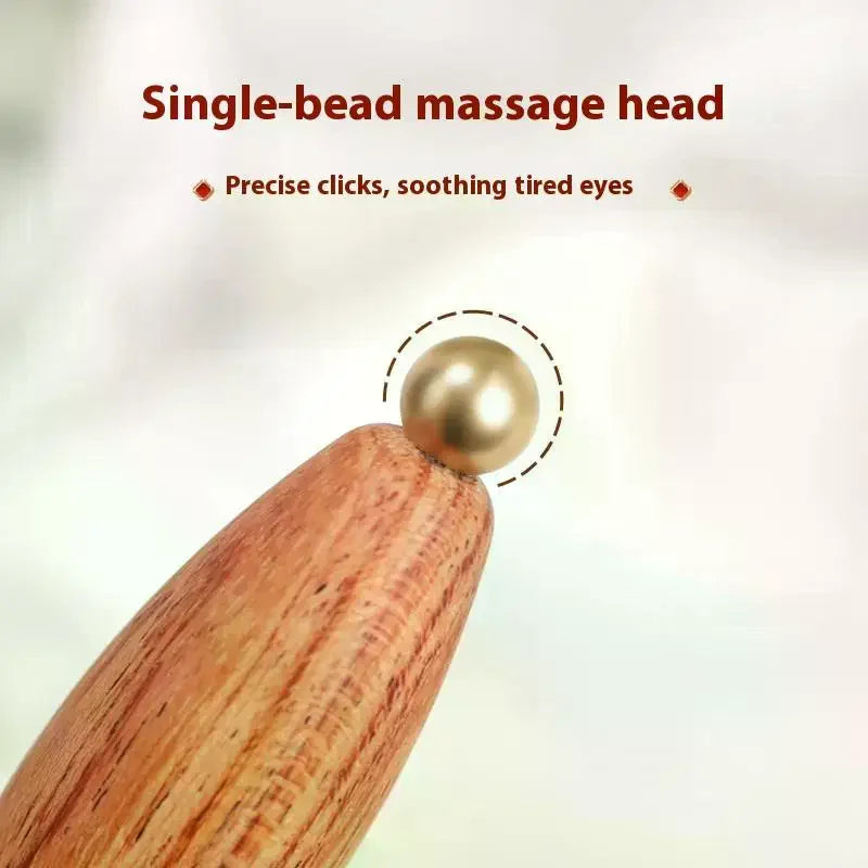 Lotus Seedpod Beauty Professional Brass & Rosewood Facial Gua Sha Tool Eye Relaxation Spot Meridians Acupoint Massage Handheld Oasis Select