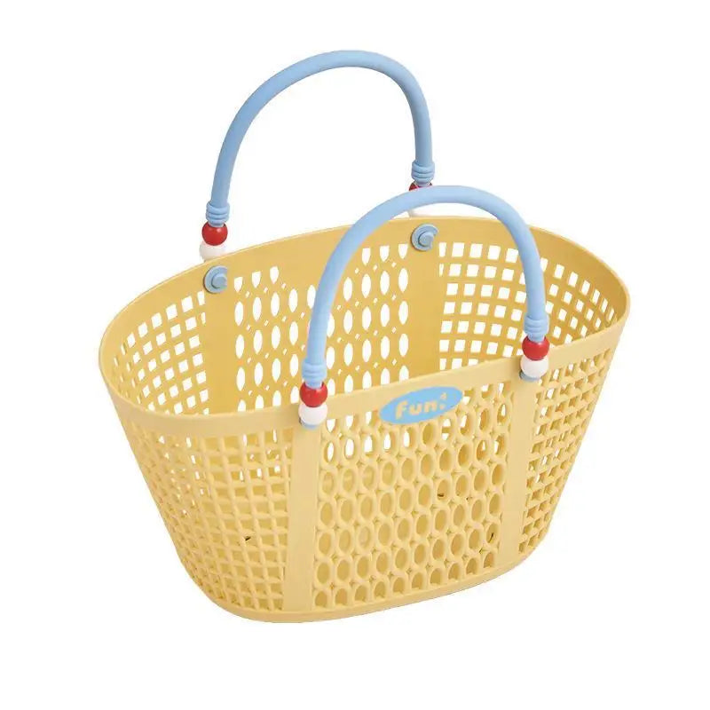 Portable Plastic Storage Basket With Handle Waterproof Dustproof Organizer for Bathing Swimming Travel Laundry Use Oasis Select D