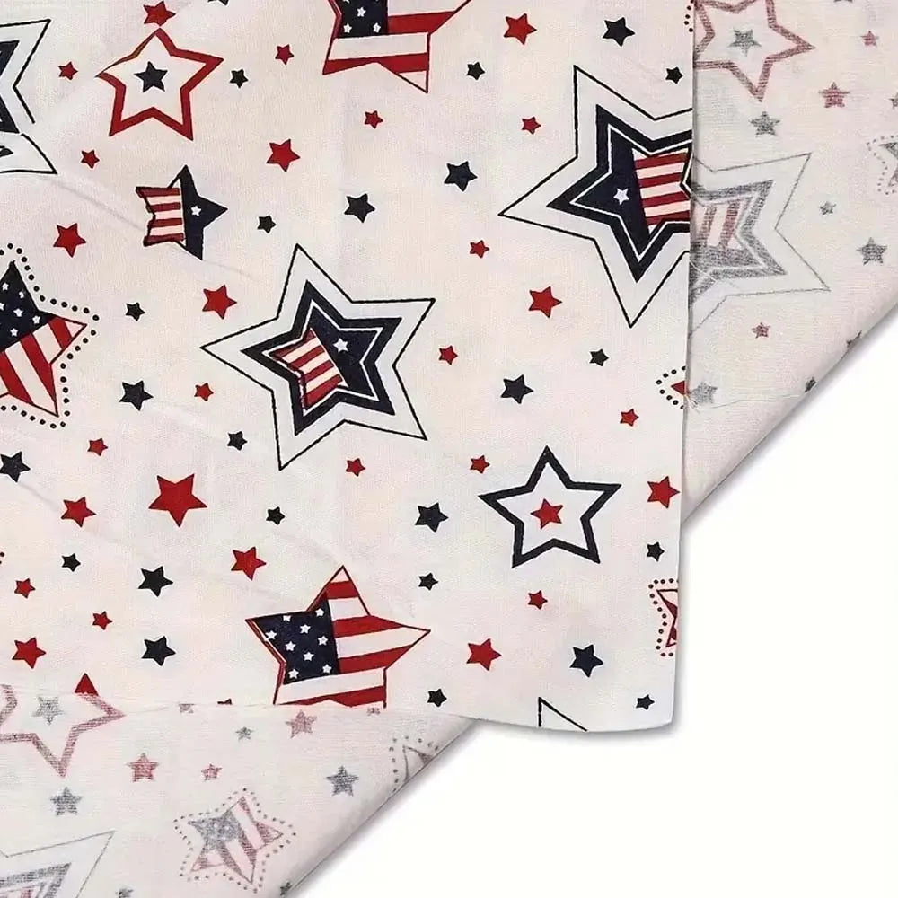 7pcs American Flag Fabric DIY Crafts Patriotic Sewing Supplies with Red, White and Blue Star-Pattern Independence Day Handicraft Oasis Select