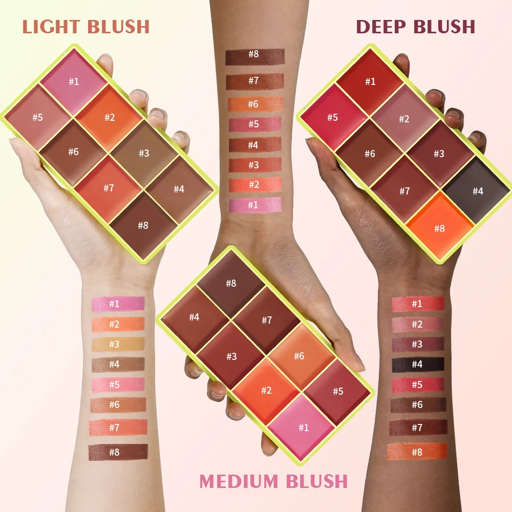 Curve Case Cream Eyebrow Cream Blush Highlighter Palette Matte Shimmer Finishes Shadow Tones Long-Lasting Cosmetics Oasis Select