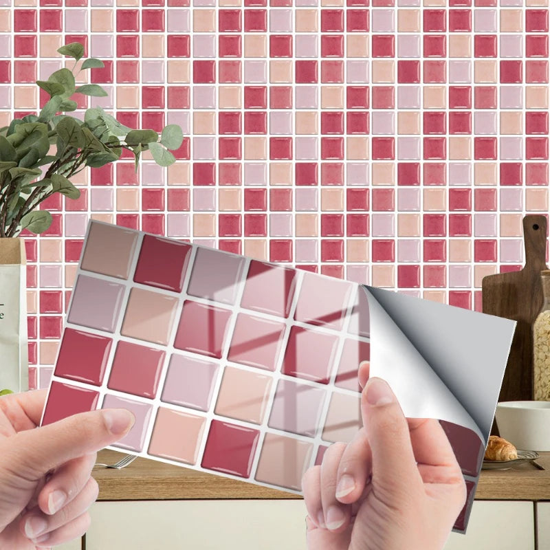 Wall Stickers Home Renovation Crystal Tiles Self-adhesive Flooring Kitchen Oil Resistant Decorative Tiles Material PVC Oasis Select KIT069 10 x20cm-12 pieces