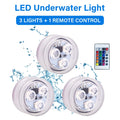 RGB LED Underwater Light With Remote Control Battery Powered 3LEDs Submersible Lamp Waterproof For Swimming Pool Garden Party Oasis Select 3Lamps 1Remote