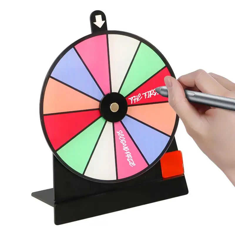 Prize Wheel Non-slip Wheel of Fortune Game Spinner with Stand Erasable Acrylic Board Roulette Wheel 12Slots Tabletop Prize Wheel Oasis Select