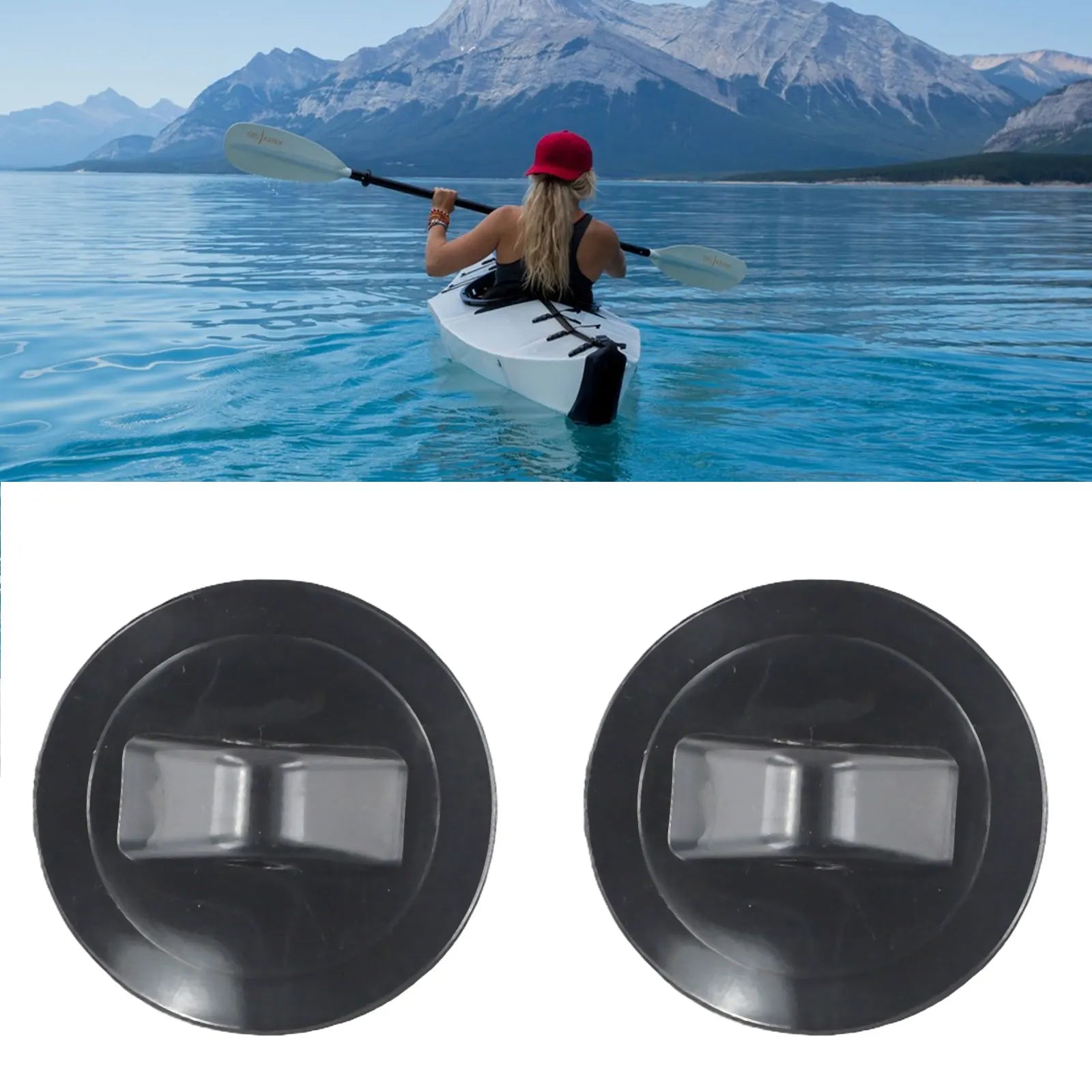 2 Pcs Inflatable Boat Safety Rope Buckle PVC Awning Buckle Anchor Rope Buckle 2X Black Grommets Durable Camping Accessories Oasis Select