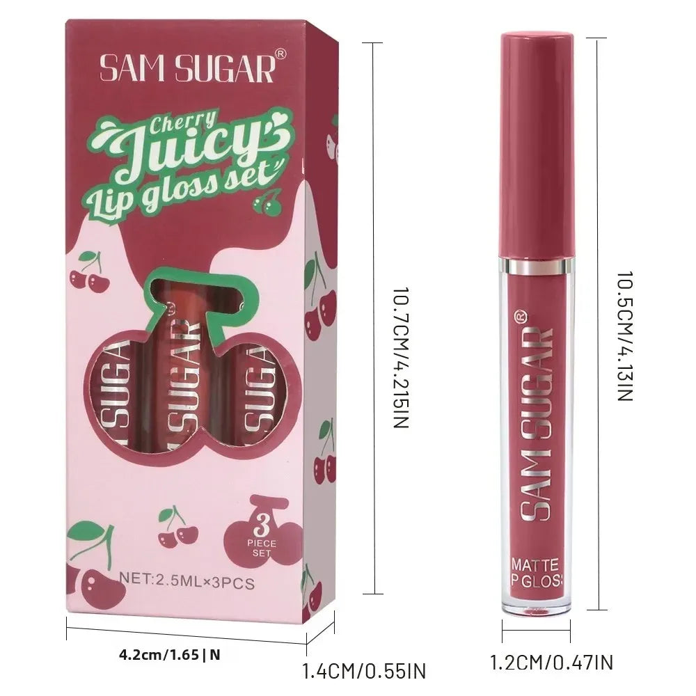 SAM SUGAR Velvet Matte Lip Gloss Set – Long Lasting Lipstick Matte Lip Gloss Set Oasis Select