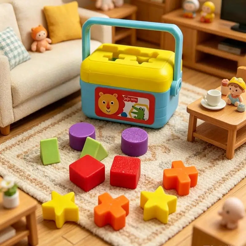 SU 1Set Doll House Nursery Decoration Photography Prop Miniature Shape Sorting Toy Box Dollhouse Educational Toy Model Oasis Select