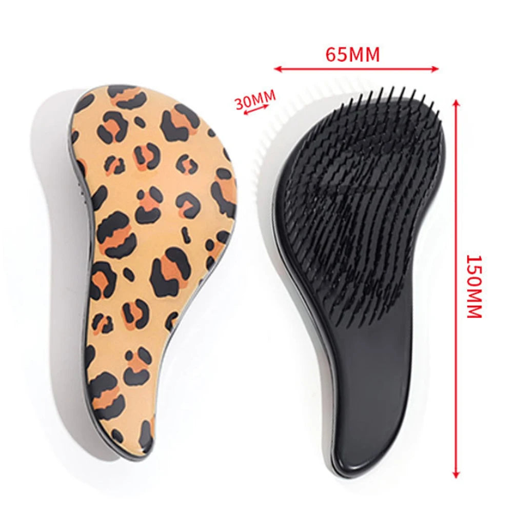 Leopard Print Air Cushion Comb Scalp Massage Comb Wet Dry Detangling Hair Comb Hair Styling Detangler Fast Blow Drying Hairbrush Oasis Select