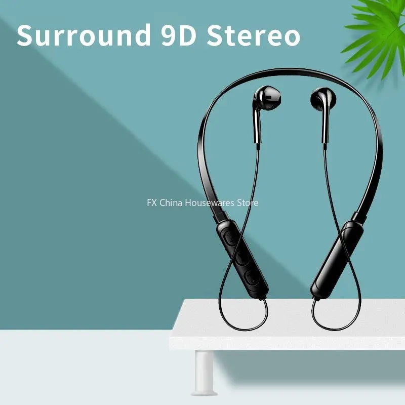 Wireless 9D Bluetooth Headset NeckHanging Stereo Noise Reduction Universal 5.0 Sports Headset Microphone Oasis Select