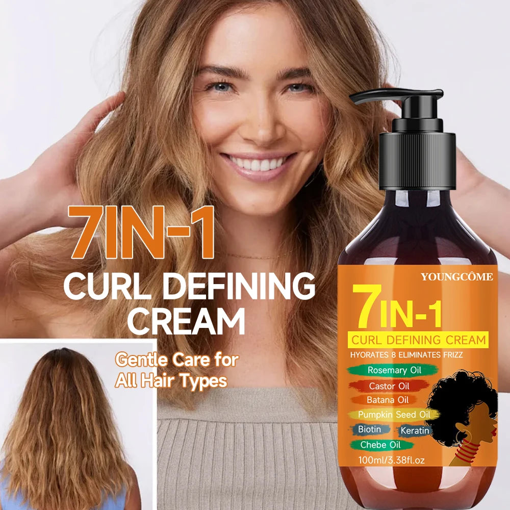 YOUNGCOME 7-in-1 Curl Defining Cream – Curly & Wavy Hair Curl Defining Cream Oasis Select Default Title