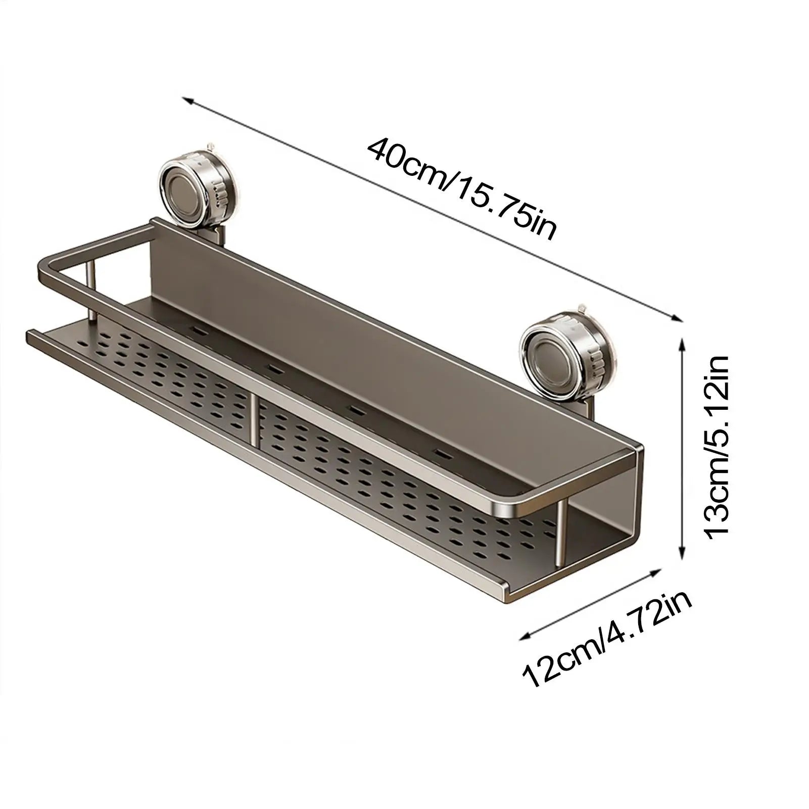 Suction Cup Shower Shelf No Drilling Shelves Wall Storage Space Saving Solution for Apartment Kitchen Restroom Living Room Home Oasis Select