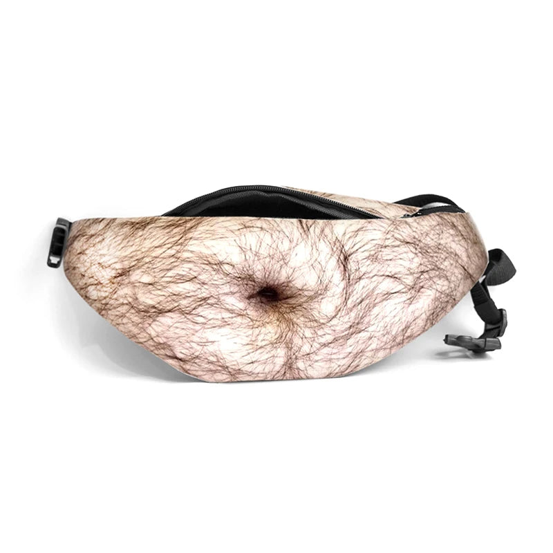 Funny Dad Bod Money Belt Bag Men Travel Bags Flesh Color Creative Fanny Pack Beer Fat Belly Bum Pouch Waist Bag Oasis Select A2