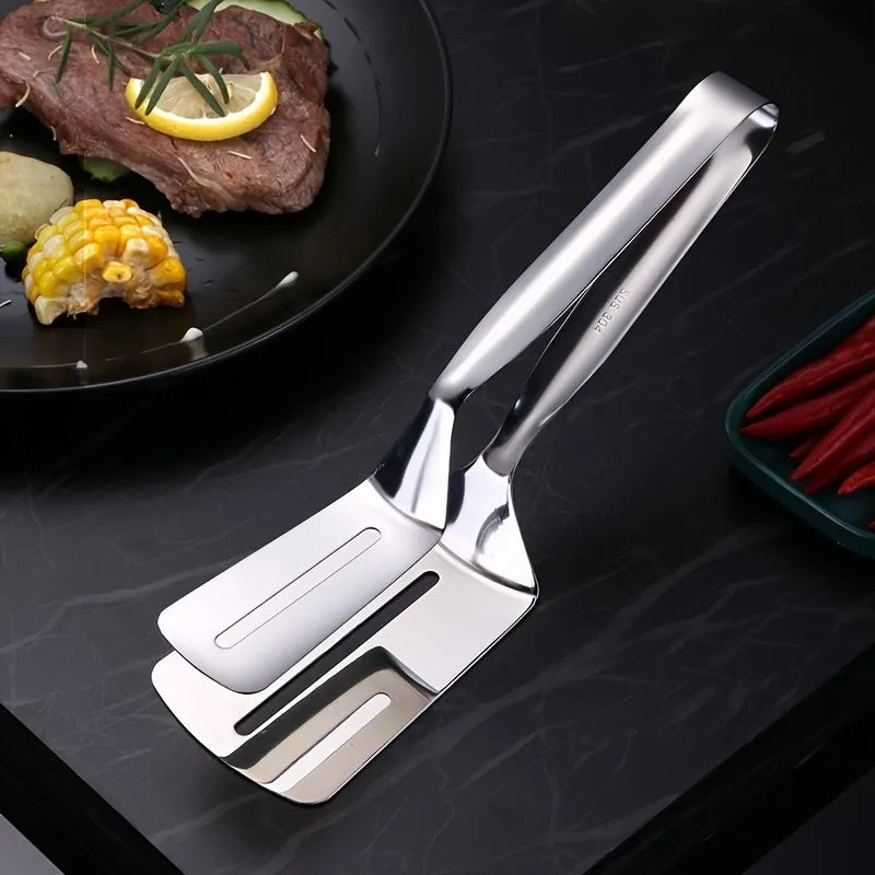 1/2Pcs Stainless Steel Steak Clips Multifunctional Spatula Double-Sided Cooking Tongs For Fish Meat Pizza Kitchen Baking Tools Oasis Select