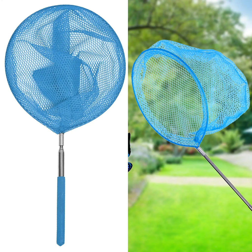 Kids Fishing Net Stainless Steel Telescopic Anti Slip Small Catcher Frog Catching Net for Beach Aquarium Pool Outdoor Games Oasis Select
