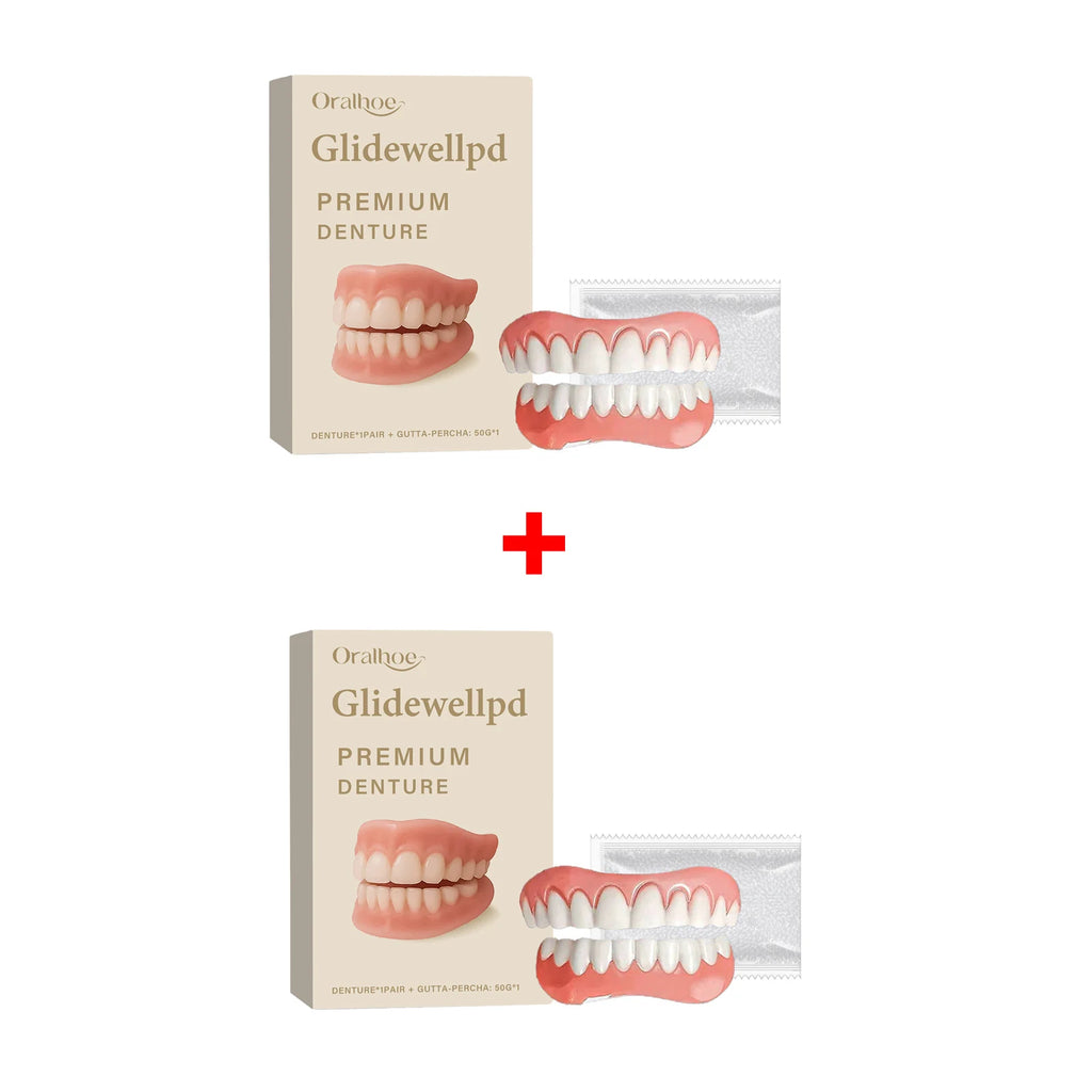 Oralhoe Soft Silicone Temporary Dentures Full Set – Upper & Lower Temporary Denture Set Oasis Select 2sets boxed
