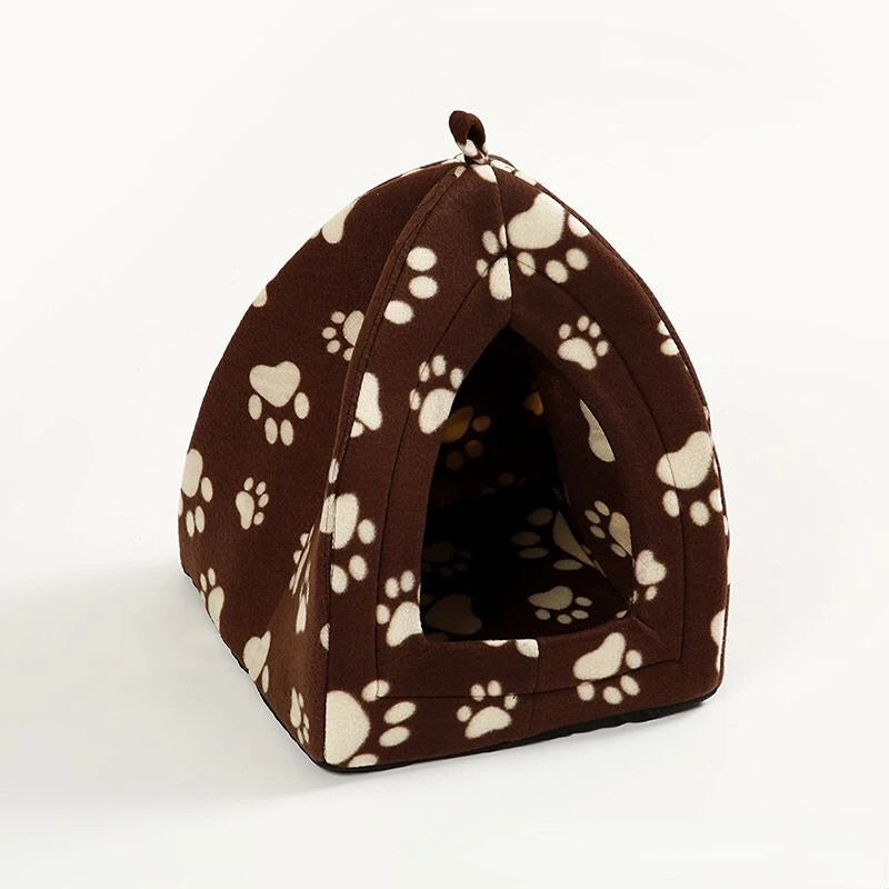 Folding Houses Removable Washable Cat House Puppy Cave Sofa Four Seasons General Can Pet Supplies for Small Medium Pet Oasis Select brown